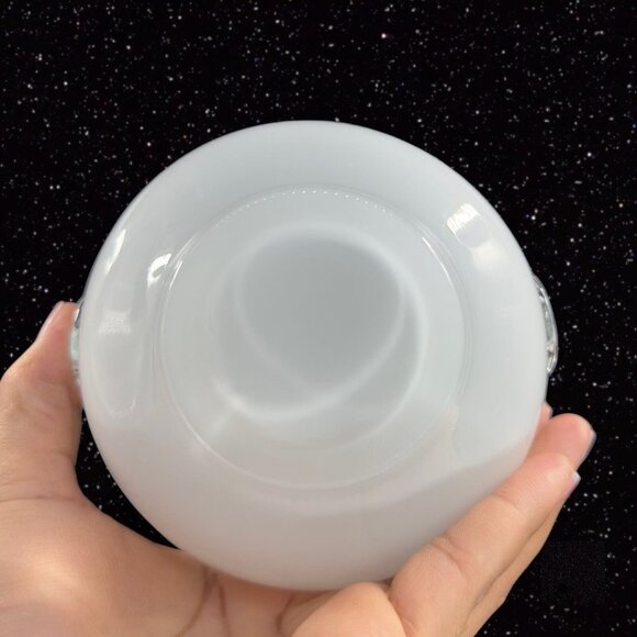 Tarnowiec White Glass Basket Vase Bowl With Snail Handle Made In Poland VTG - Picture 7 of 9